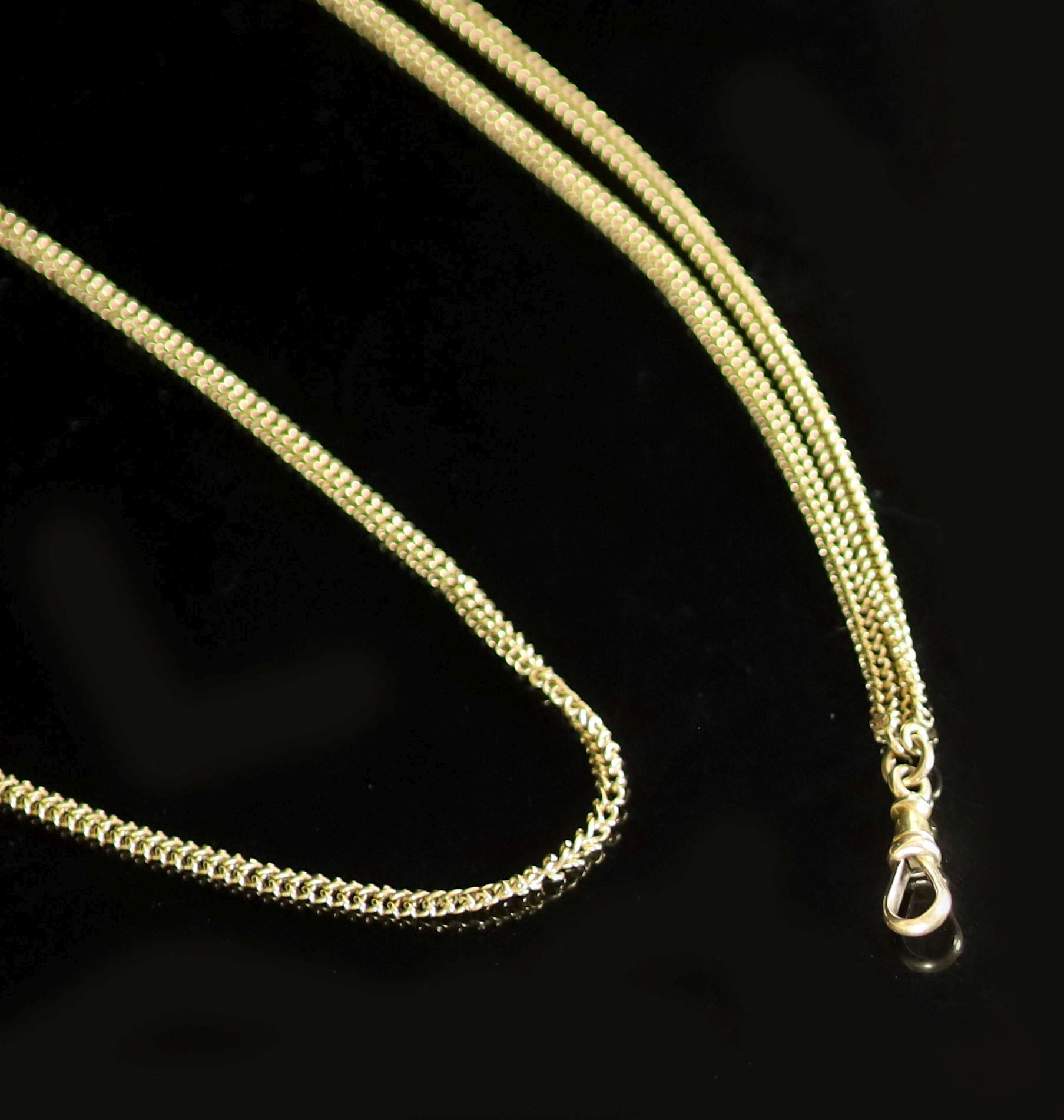 A 19th century 15ct gold curb link guard chain,